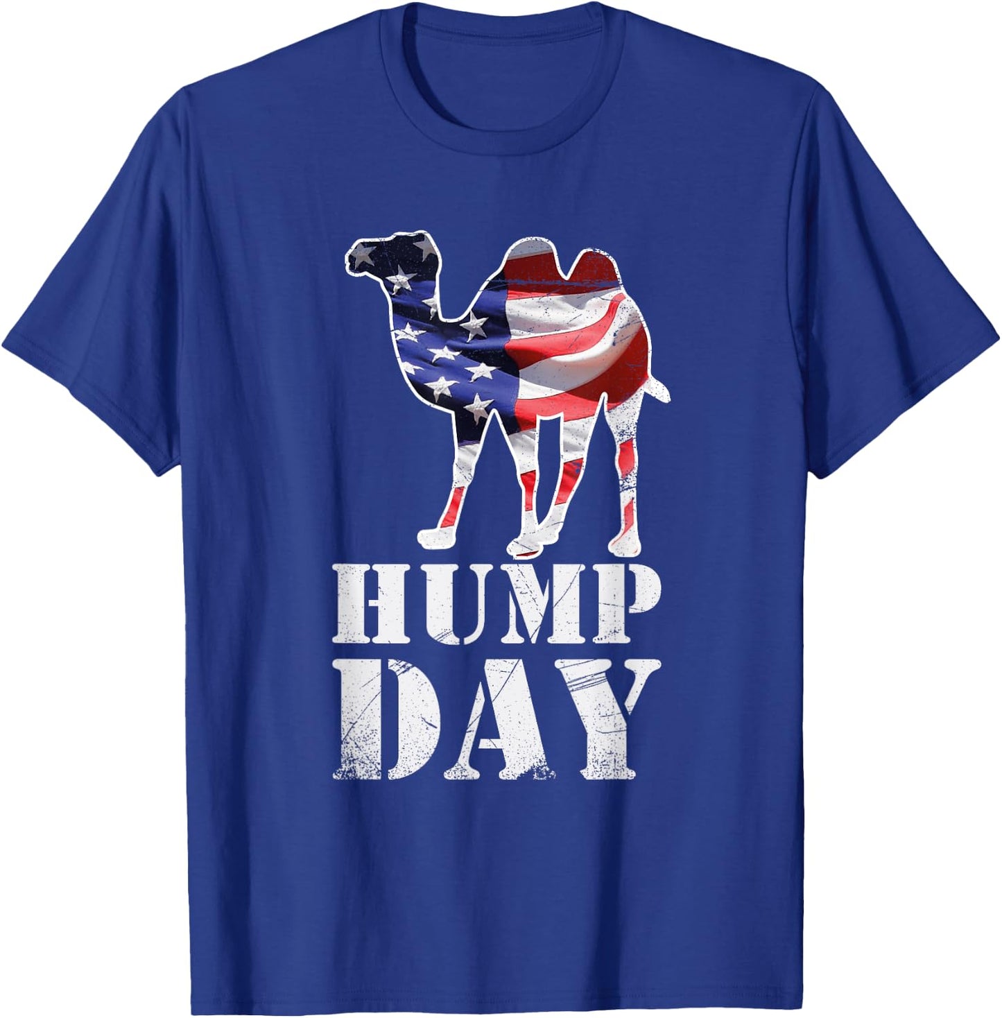 Hump Day American Flag Camel Themed Illustration Art Designe Kids Men T-Shirt - T-Shirt | Royal