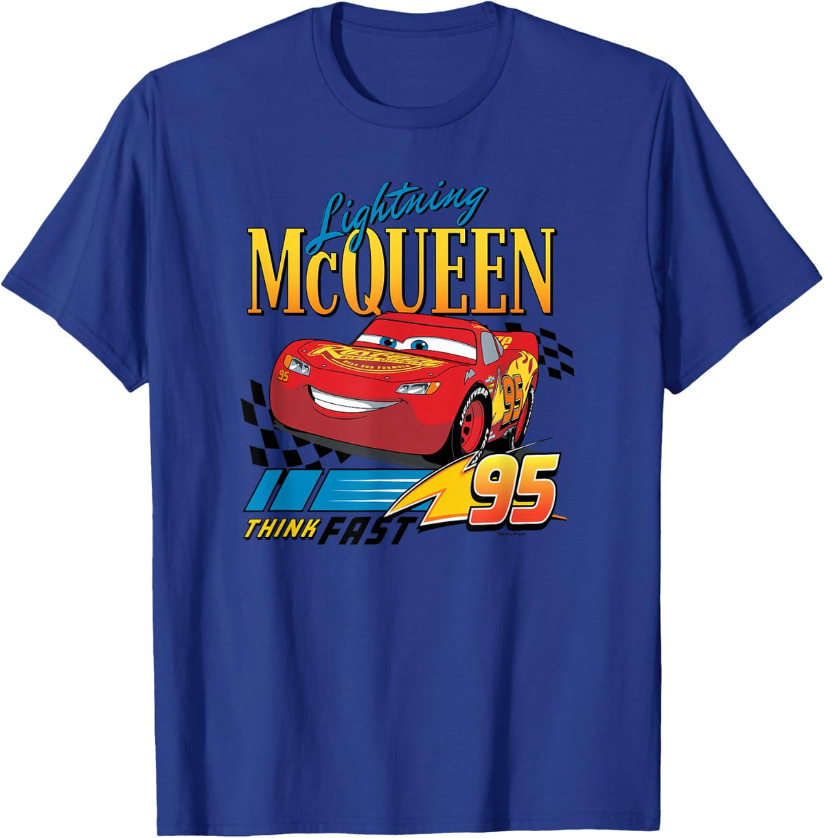 Cars - Lightning McQueen Think Fast T-Shirt - T-Shirt | Royal