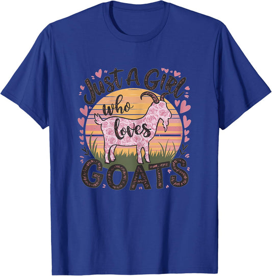Goat Just A Girl Who Loves Goats T-Shirt - T-Shirt | Royal