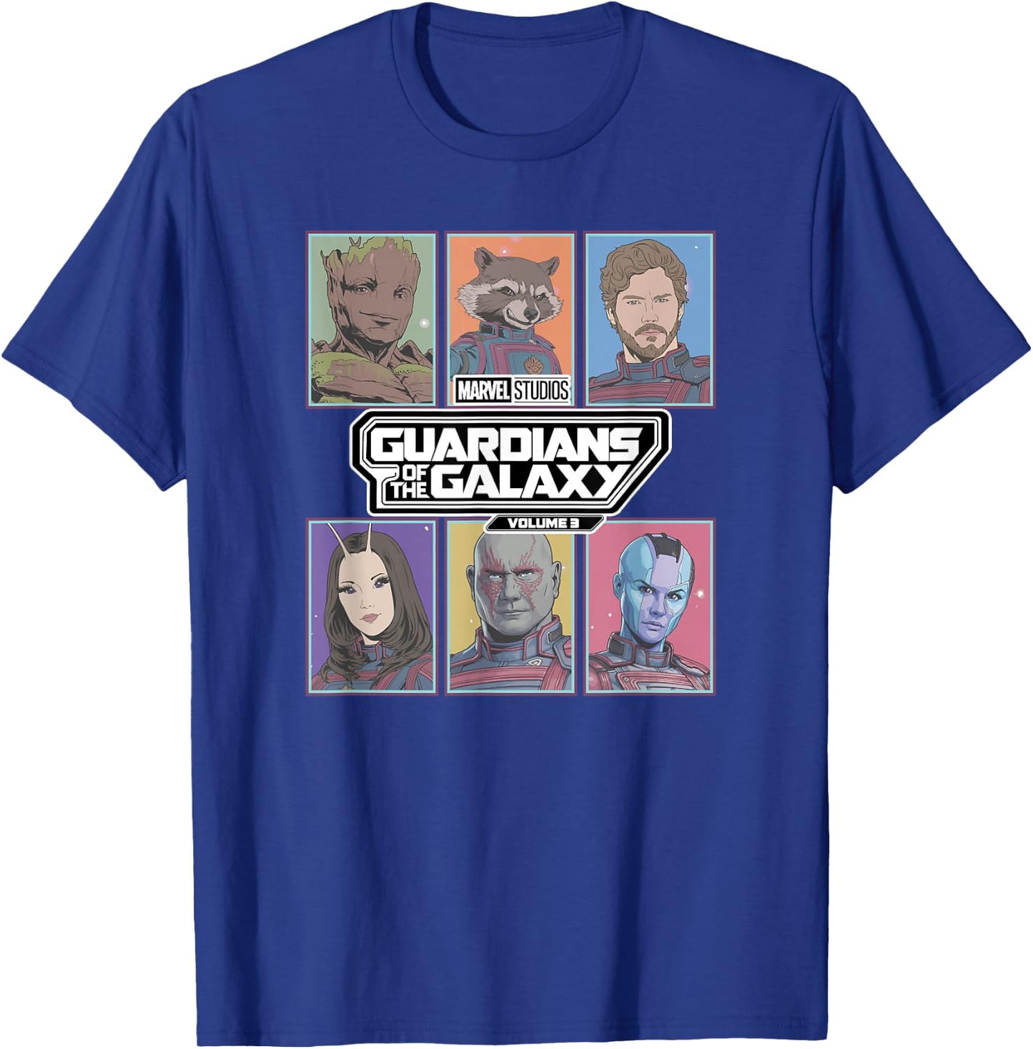 Marvel Guardians of The Galaxy Vol. 3 Retro Trading Cards T-Shirt - T-Shirt | Royal