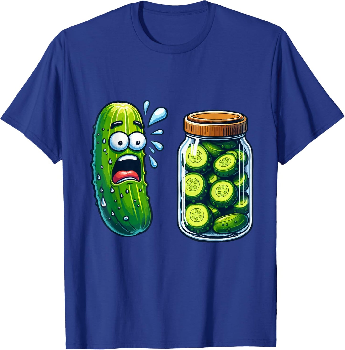 Funny Pickle Surprise Cucumber And Jar Of Pickles Boys Kids T-Shirt - T-Shirt | Royal