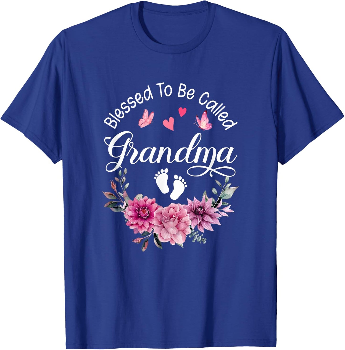 Blessed To Be Called Grandma Women Floral Decor Grandma T-Shirt - T-Shirt | Royal
