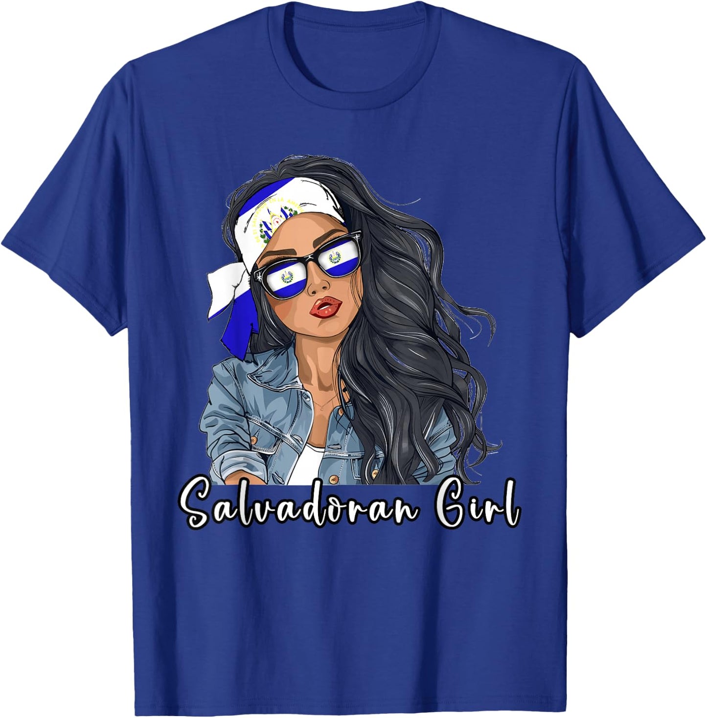 Salvadorena Woman Product Flag Uniform Girl El Salvador T-Shirt - T-Shirt | Royal