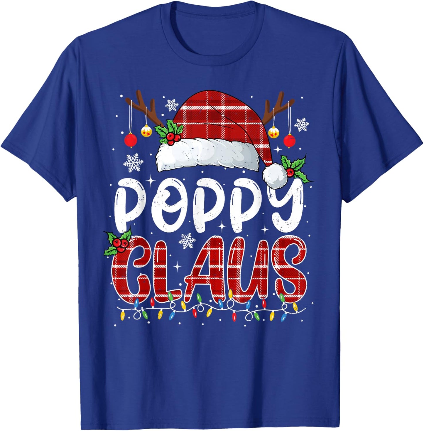 Poppy Claus Christmas Lights Pajama Family Matching T-Shirt - T-Shirt | Royal