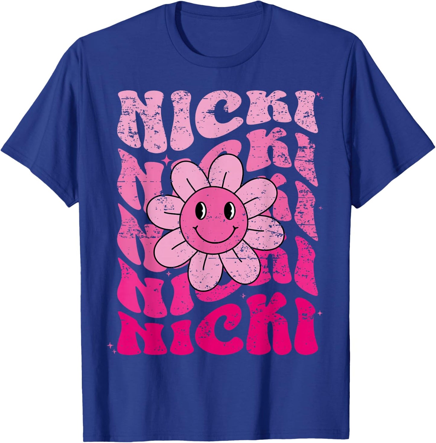 Nicki First Name I Love Nicki Girl Groovy 80's Vintage T-Shirt - T-Shirt | Royal