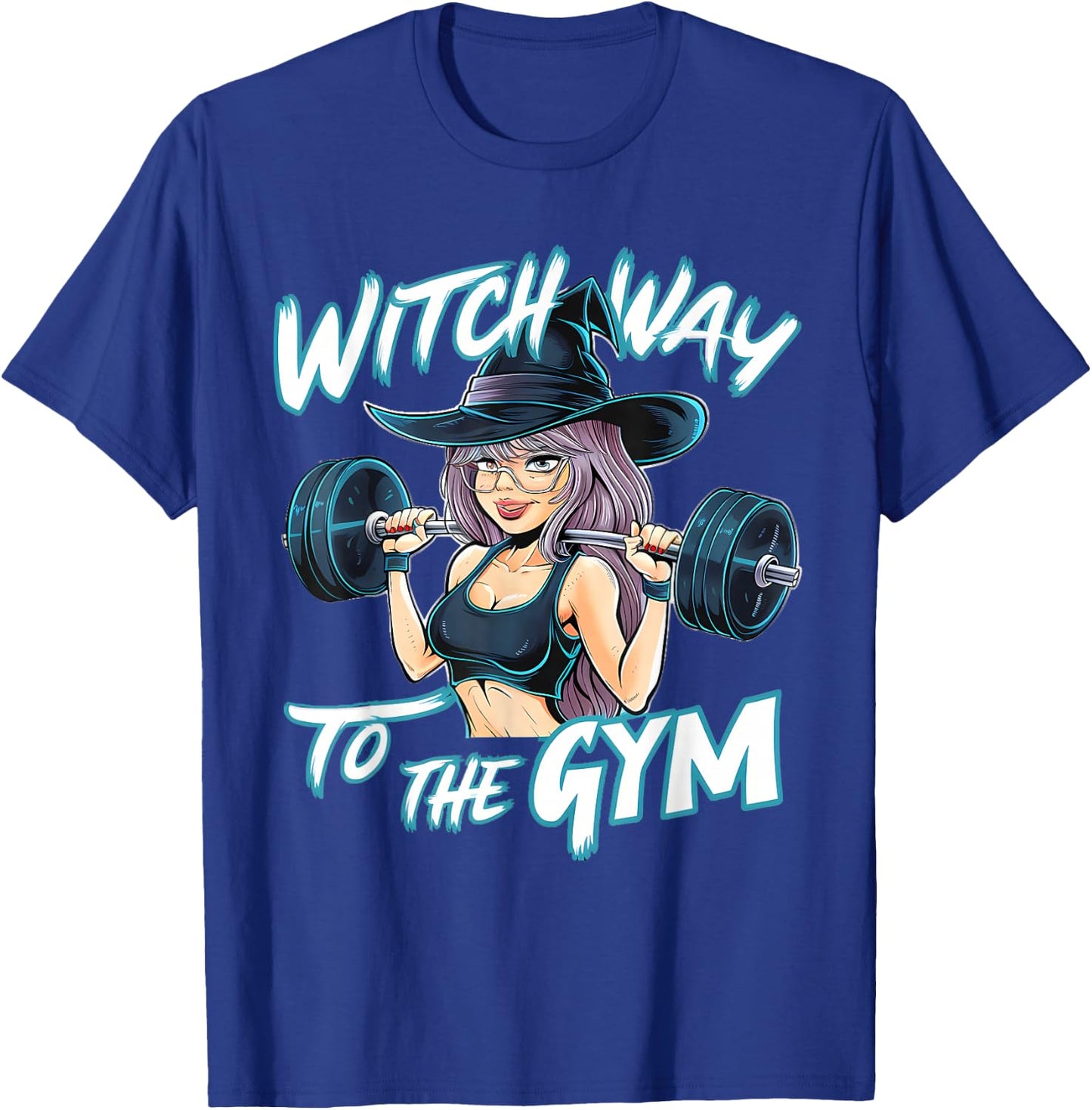 Witch Way to the Gym Halloween Workout Fitness Anime T-Shirt - T-Shirt | Royal