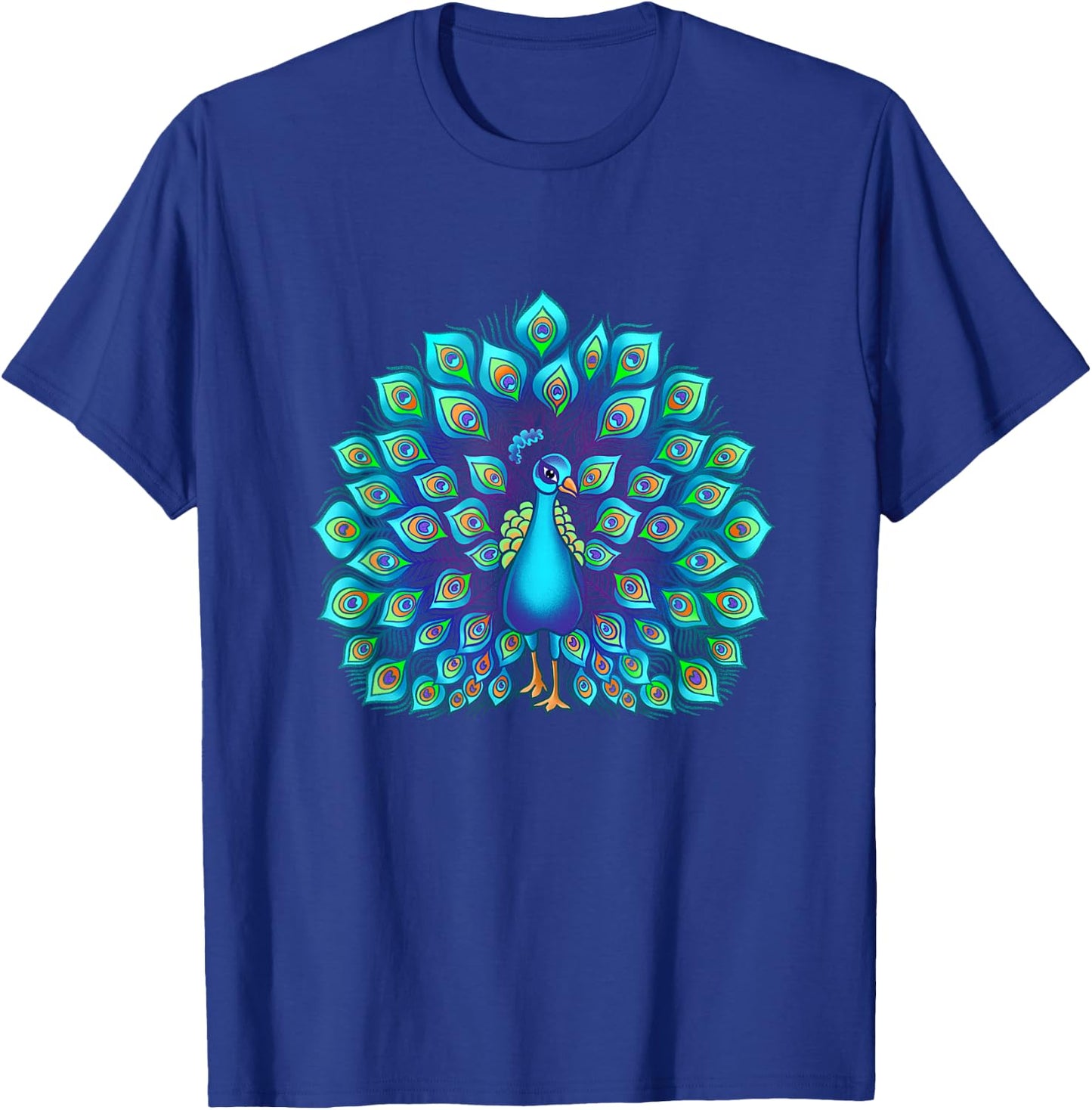 Peacock Bird Lover Illustration T-Shirt - T-Shirt | Royal