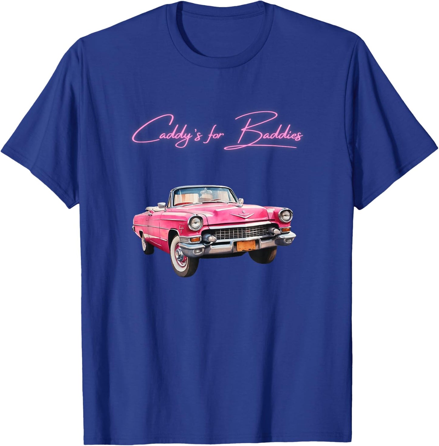 Pink Cadillac Lookin Vehicle - Vintage Style - Oldschool T-Shirt - T-Shirt | Royal