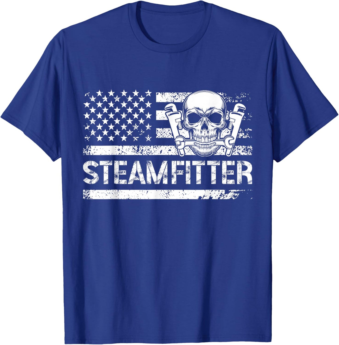 Steamfitter US Flag Pipefitter Steamfitters T-Shirt - T-Shirt | Royal