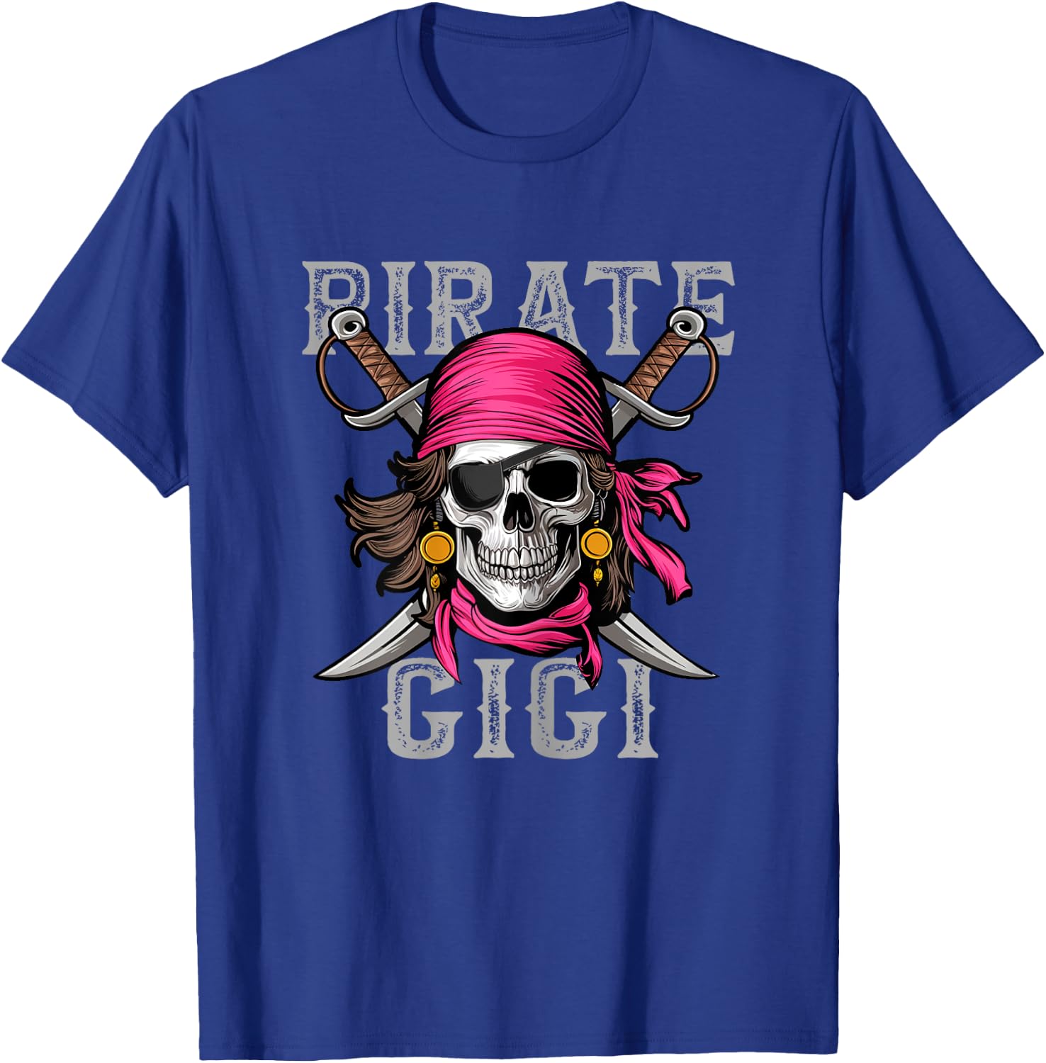 Funny Pirate Gigi Skull Halloween Costumes Family Matching T-Shirt - T-Shirt | Royal