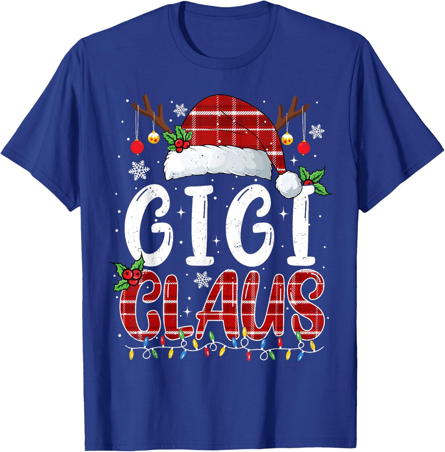 Gigi Claus Christmas Lights Pajama Family Matching T-Shirt - T-Shirt | Royal