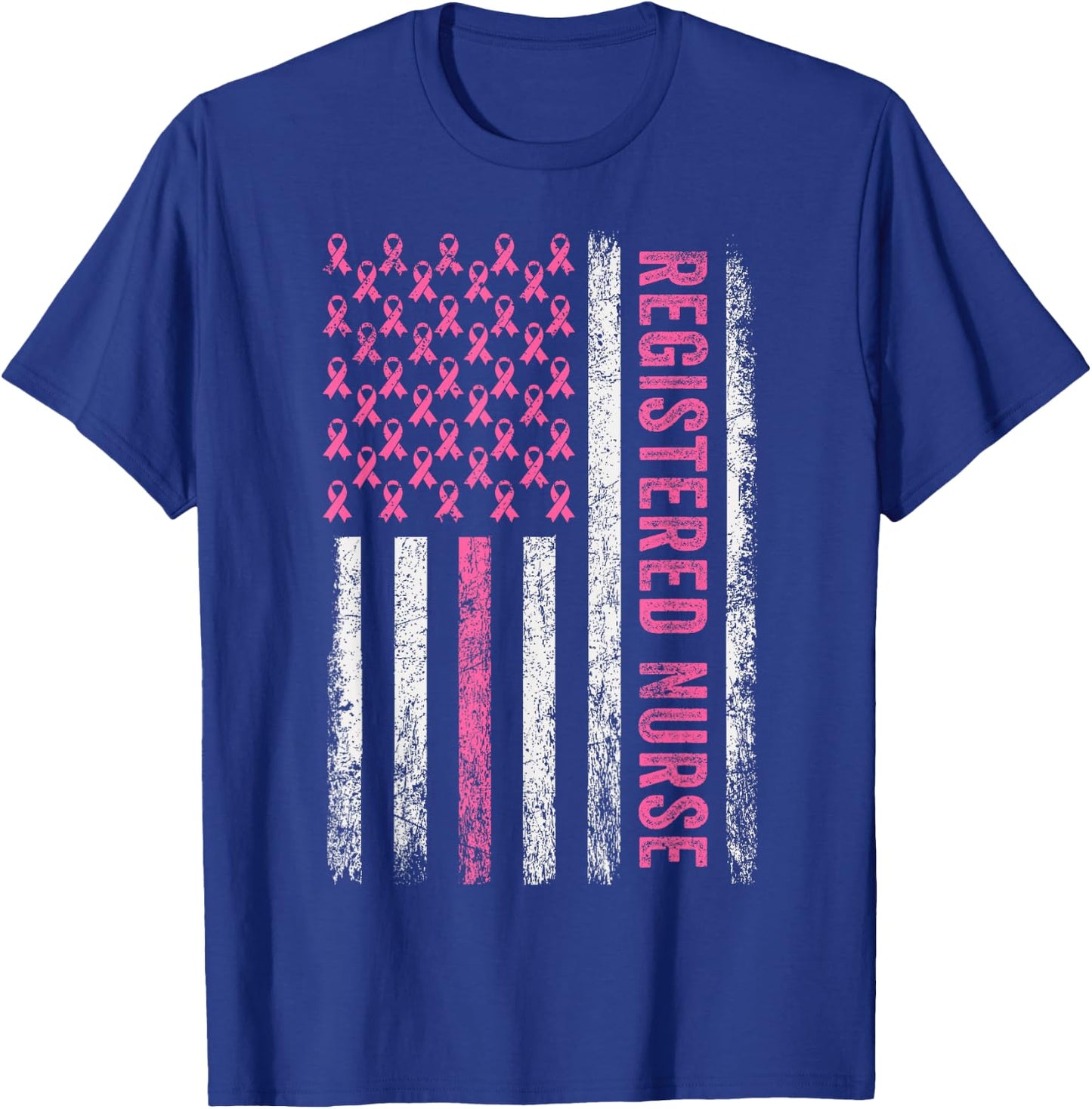 RN Nurse Breast Cancer Pink Registered Nurse Breast Cancer T-Shirt - T-Shirt | Royal