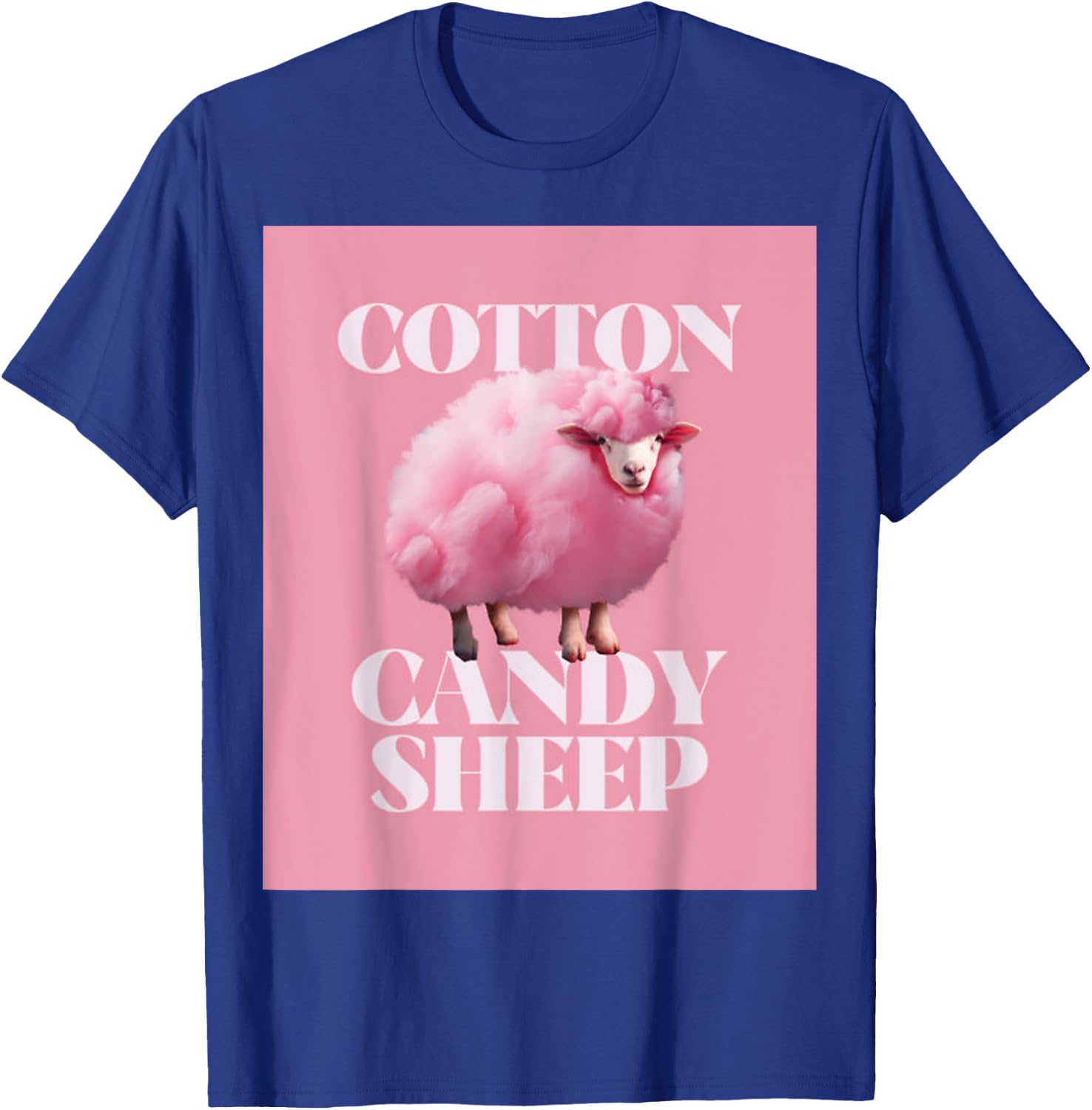 Fun Cute Fluffy Pink Sheep Design T-Shirt - T-Shirt | Royal