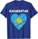 Kazakhstan Flag Holiday Kazakhstan Heart Kazakhstani Flag T-Shirt - T-Shirt | Royal