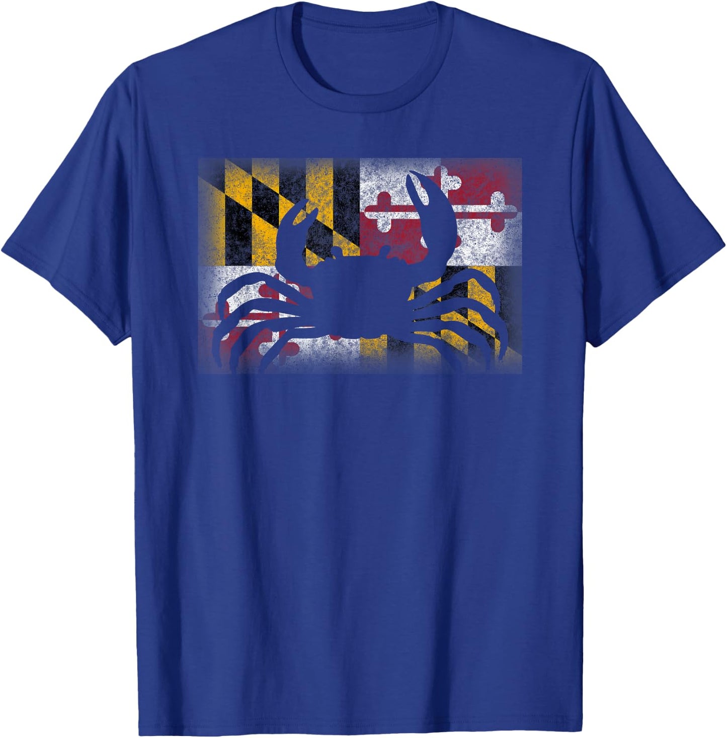 State of Maryland Flag Crab Funny Cute Souvenir Gift T-Shirt - T-Shirt | Royal