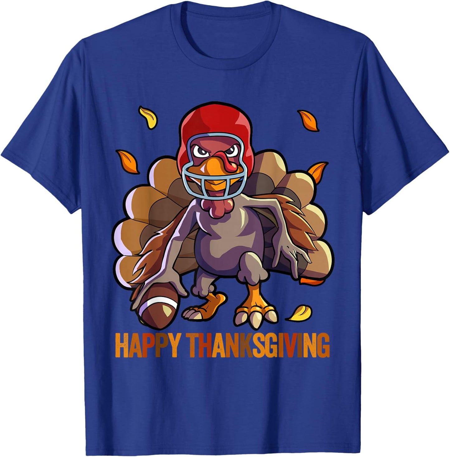 Football Thanksgiving Shirt Boys Kids Men Football Turkey T-Shirt - T-Shirt | Royal