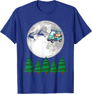 Golf Cart Santa Christmas Sleigh - Funny Golf Cart Xmas T-Shirt - T-Shirt | Royal