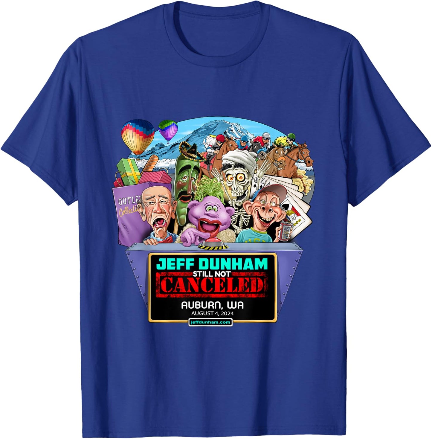 Jeff Dunham Auburn, WA (2024) T-Shirt - T-Shirt | Royal