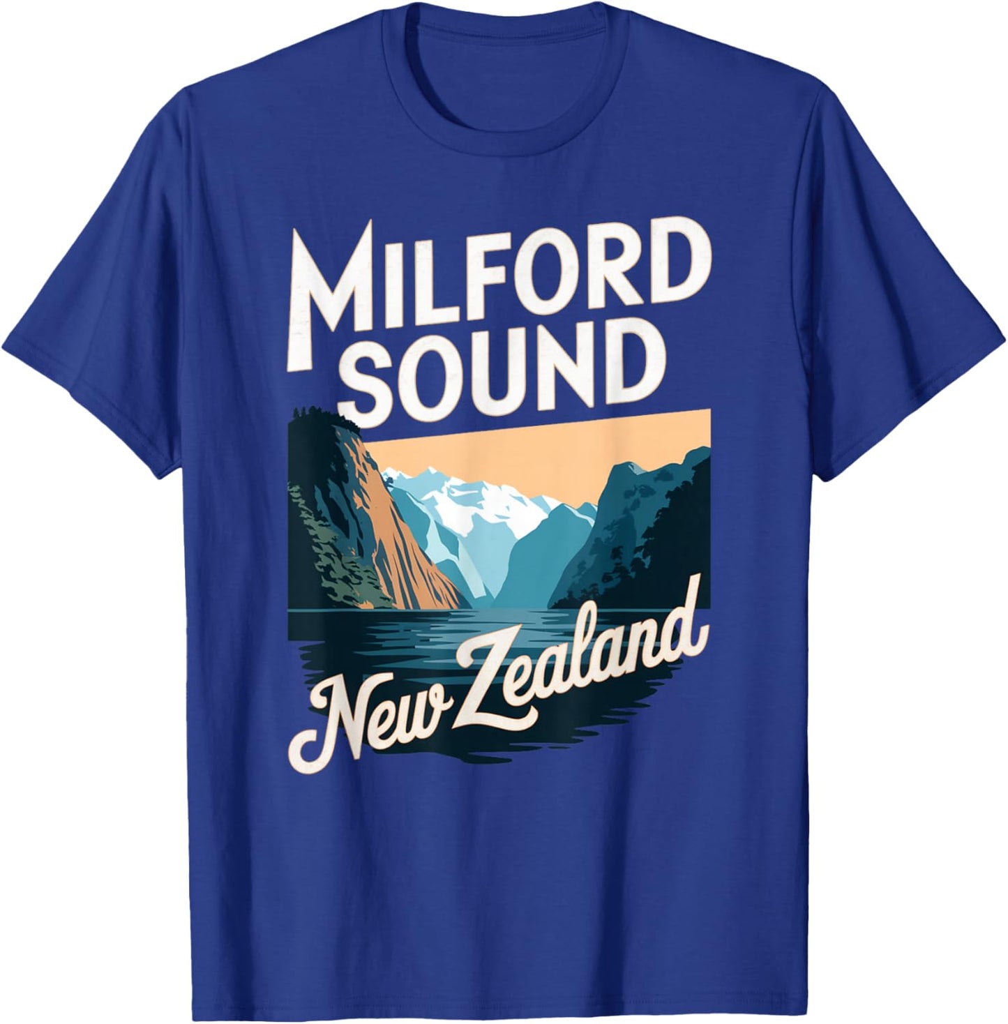 Explore Scenic Milford Sound in New Zealand T-Shirt - T-Shirt | Royal