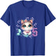 Cat Mermaid 5th Birthday 5 Year Old Party Girls Outfit T-Shirt - T-Shirt | Royal