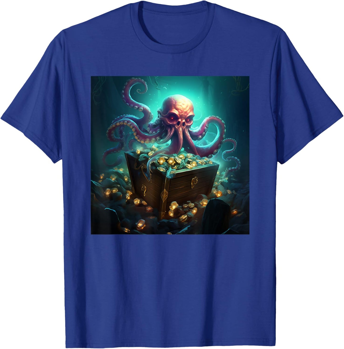 Kraken Treasure Chest Octopus T-Shirt - T-Shirt | Royal
