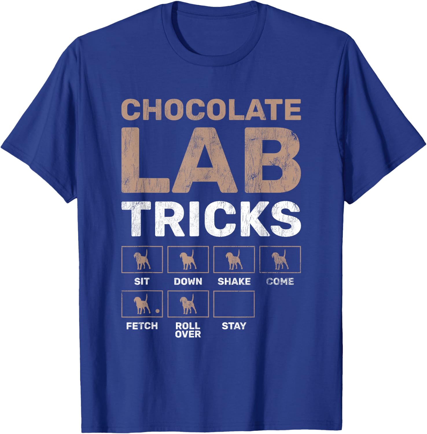 Chocolate Lab Tricks Black Labrador T-Shirt - T-Shirt | Royal
