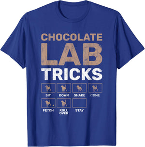 Chocolate Lab Tricks Black Labrador T-Shirt - T-Shirt | Royal