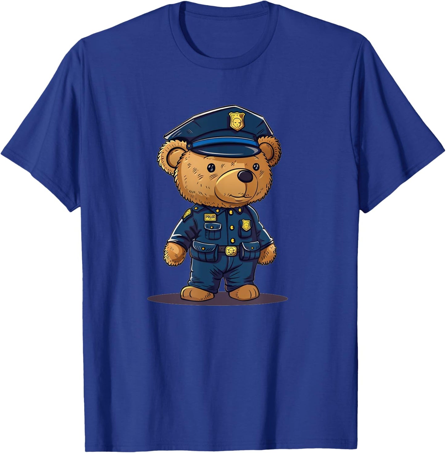 Nice Teddy Bear in Police Officer Uniform T-Shirt - T-Shirt | Royal