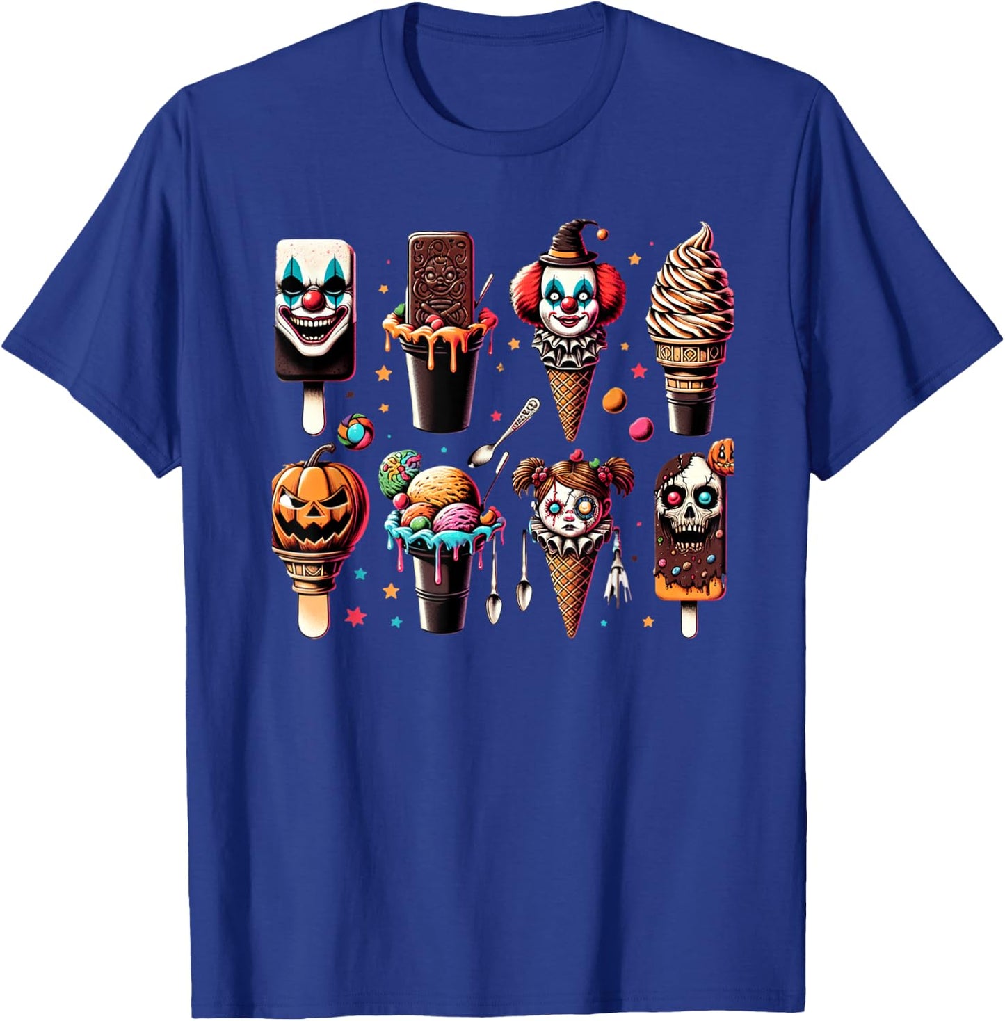 Vintage Horror Movie Summer Popsicle Halloween Summerween T-Shirt - T-Shirt | Royal