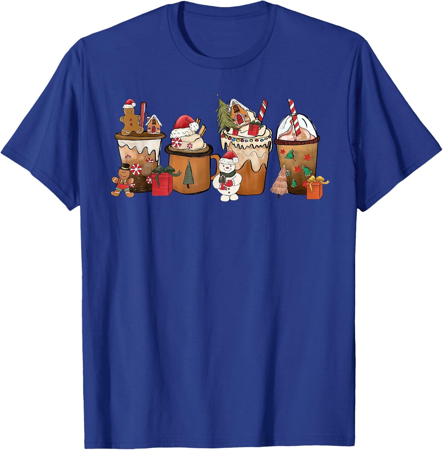 Coffee Hot Cocoa Merry Christmas Xmas Family Pajamas Holiday T-Shirt - T-Shirt | Royal