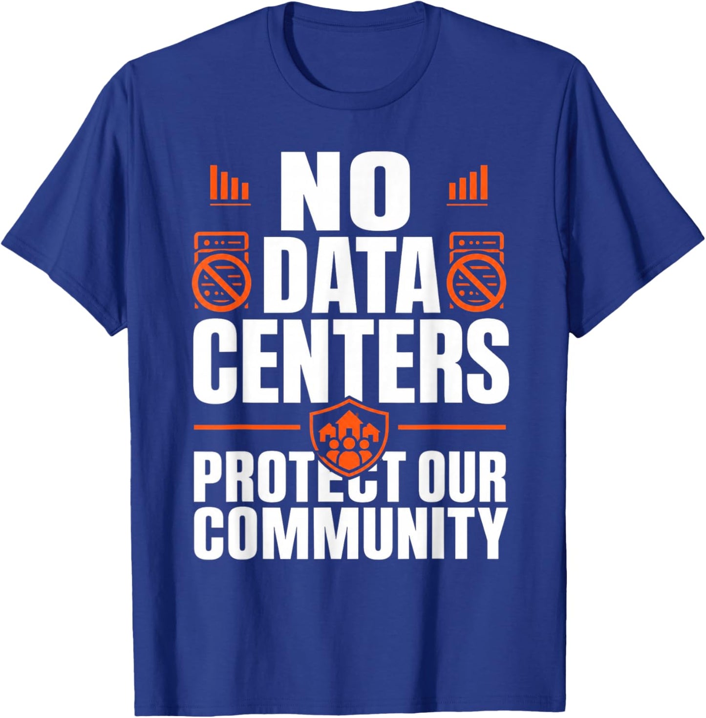 No Data Centers Protect Our Community Retro T-Shirt - T-Shirt | Royal