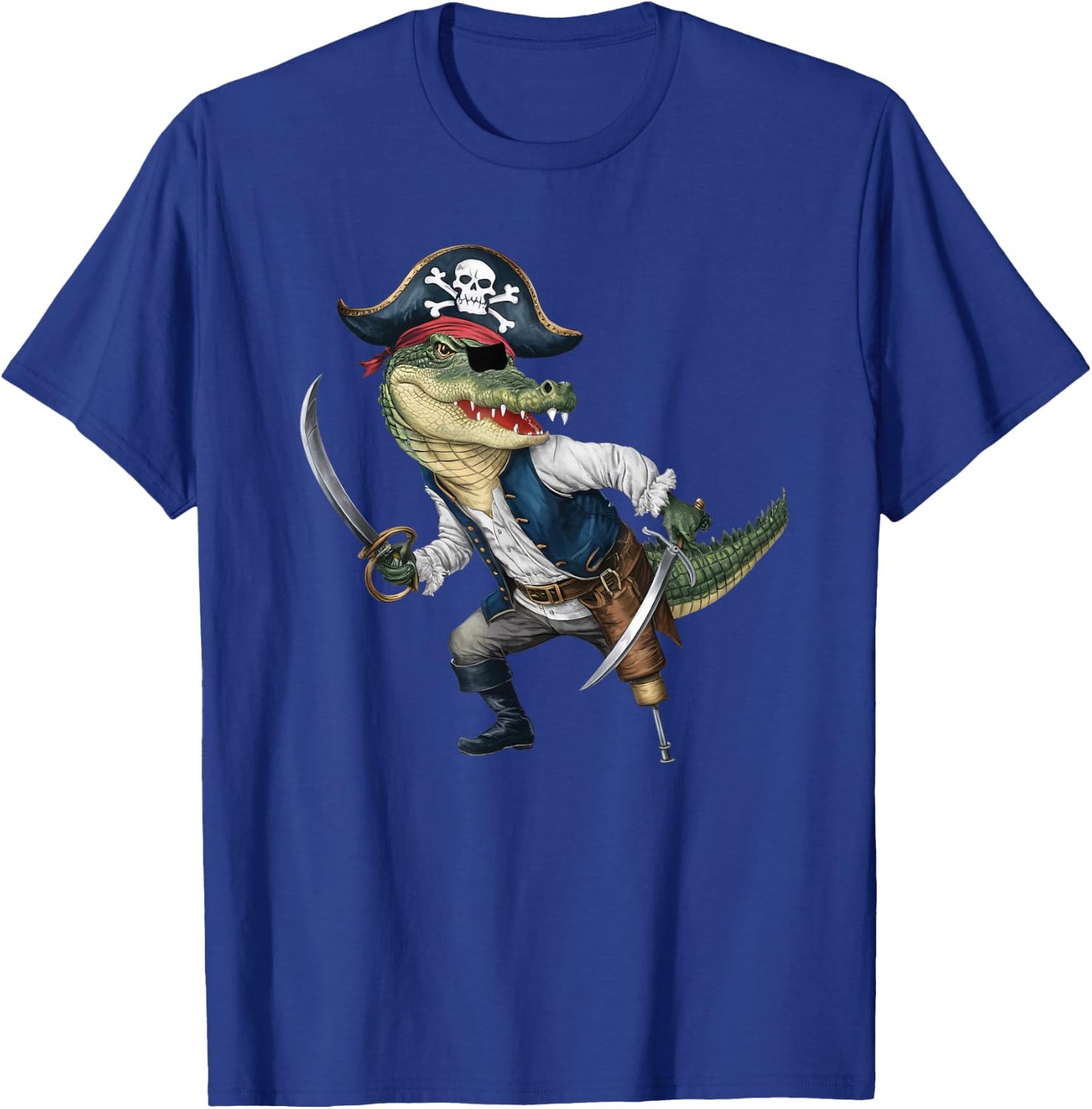 Alligator Pirate Halloween Kids Pirate Funny T-Shirt - T-Shirt | Royal
