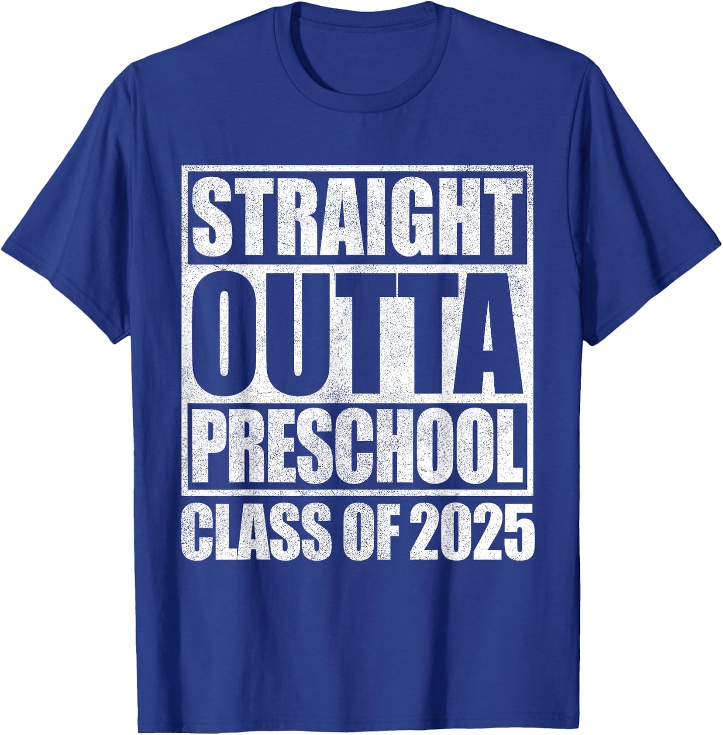 Preschool Graduation Shirt For Boys Straight Outta Preschool T-Shirt - T-Shirt | Royal
