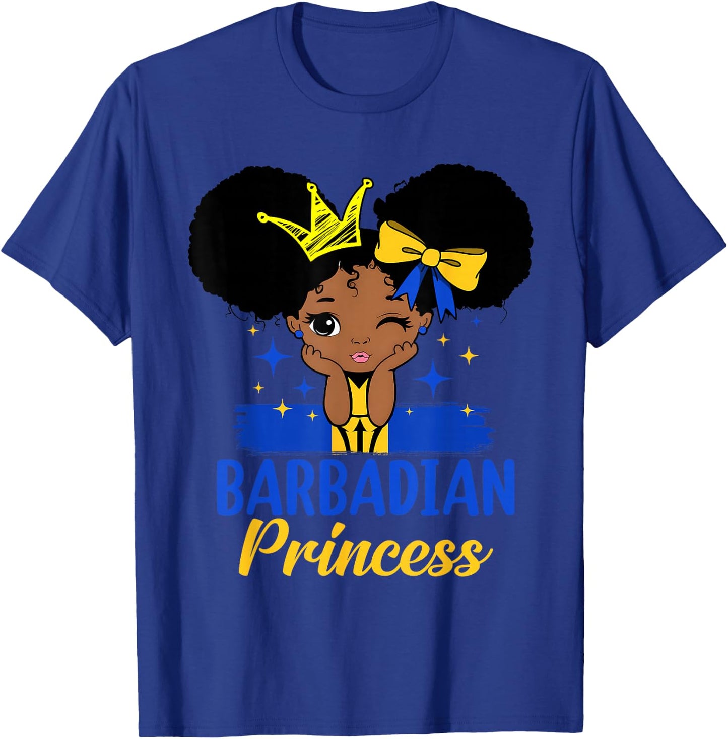 Barbadian Princess Barbados Girl Melanin Cute Barbadian Flag T-Shirt - T-Shirt | Royal