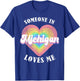Someone in Michigan Loves Me Heart Retro Groovy T-Shirt - T-Shirt | Royal