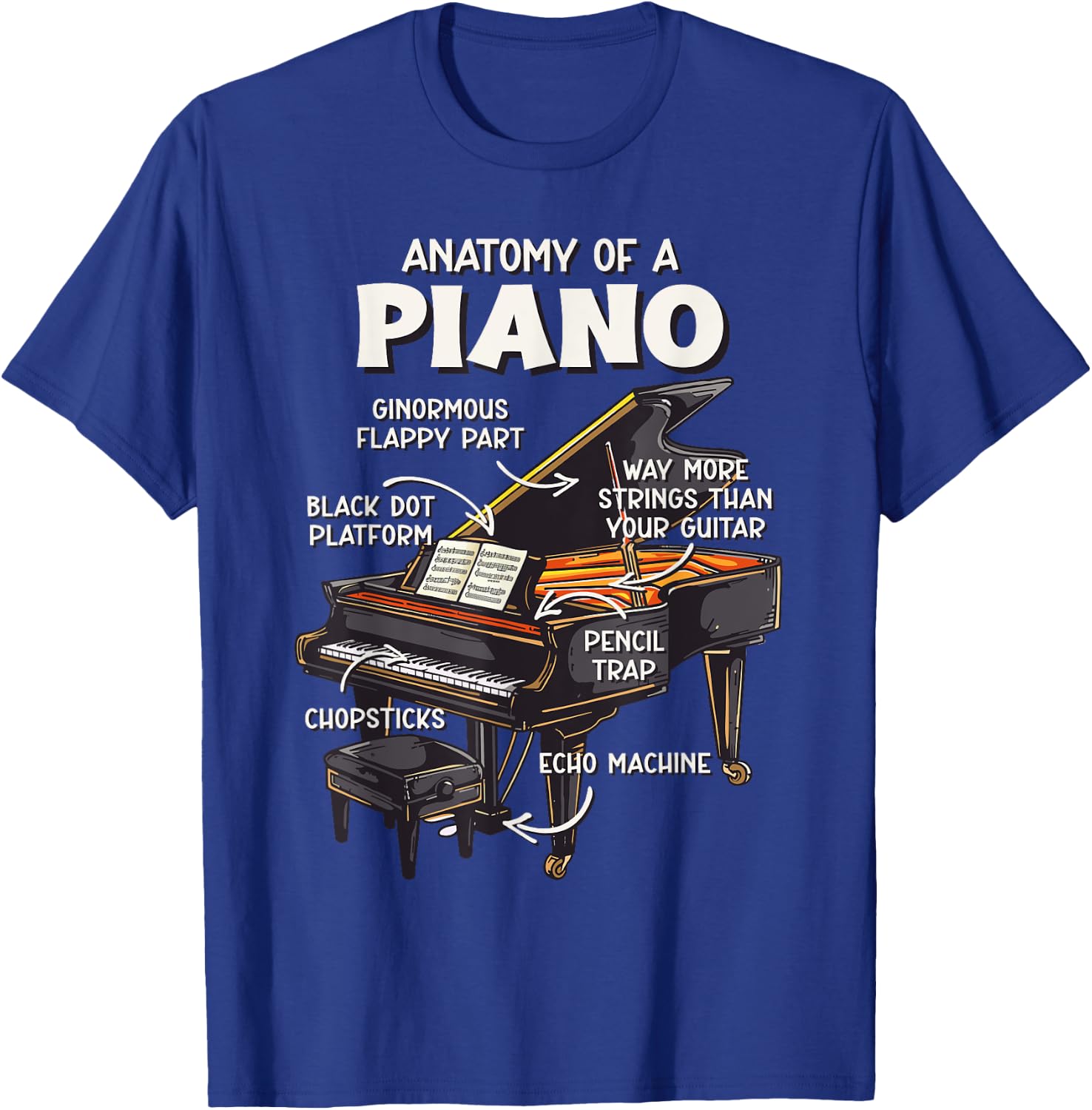 Funny Piano for Kids T-Shirt - T-Shirt | Royal