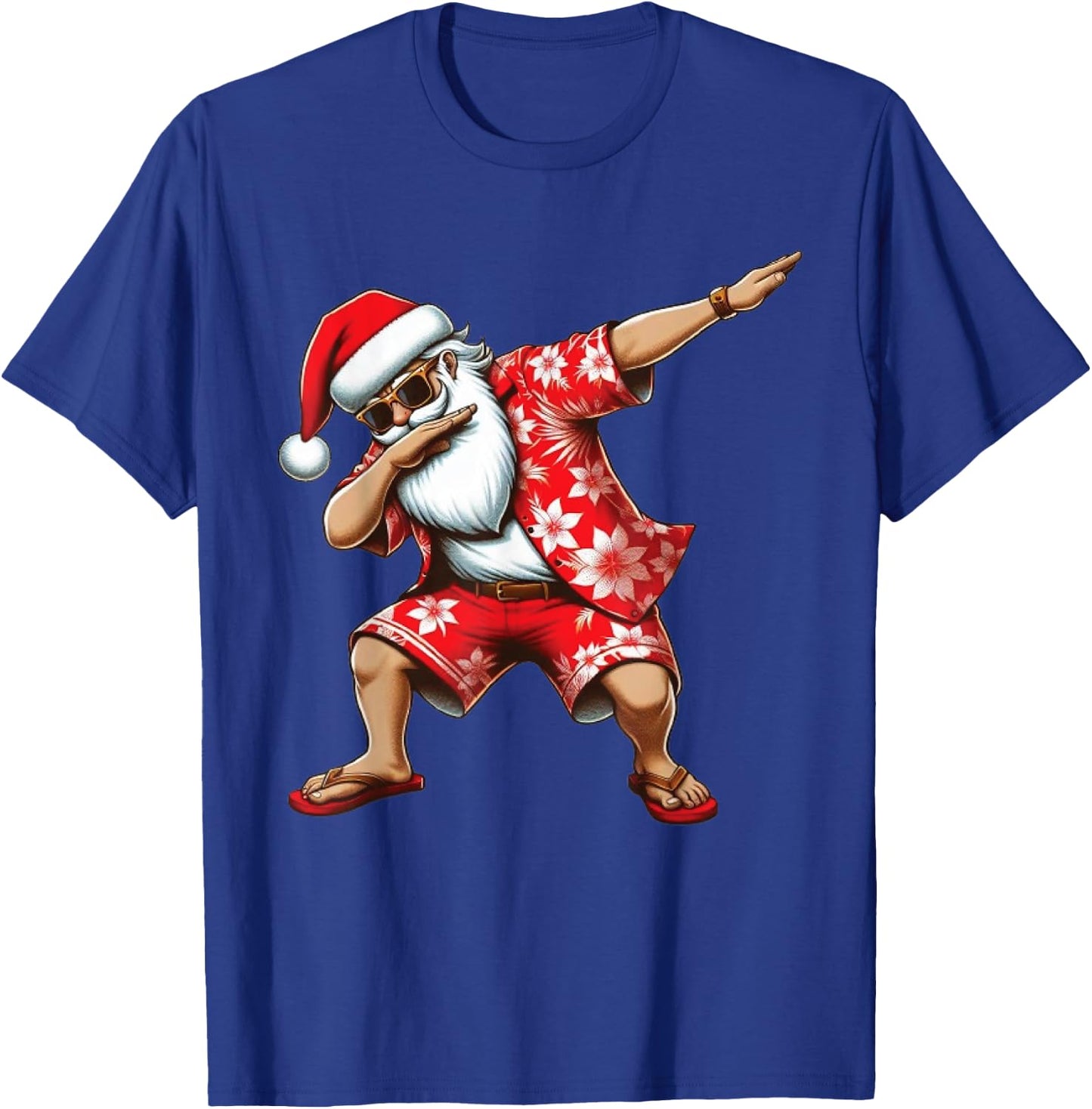 Dabbing Santa Christmas in July Boys Men Hawaiian Xmas Dab T-Shirt - T-Shirt | Royal