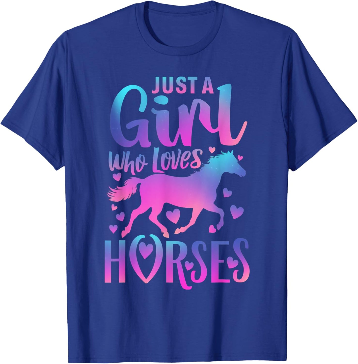 Girls Horse Shirt Gifts Just a Girl Who Loves Horses Women T-Shirt - T-Shirt | Royal