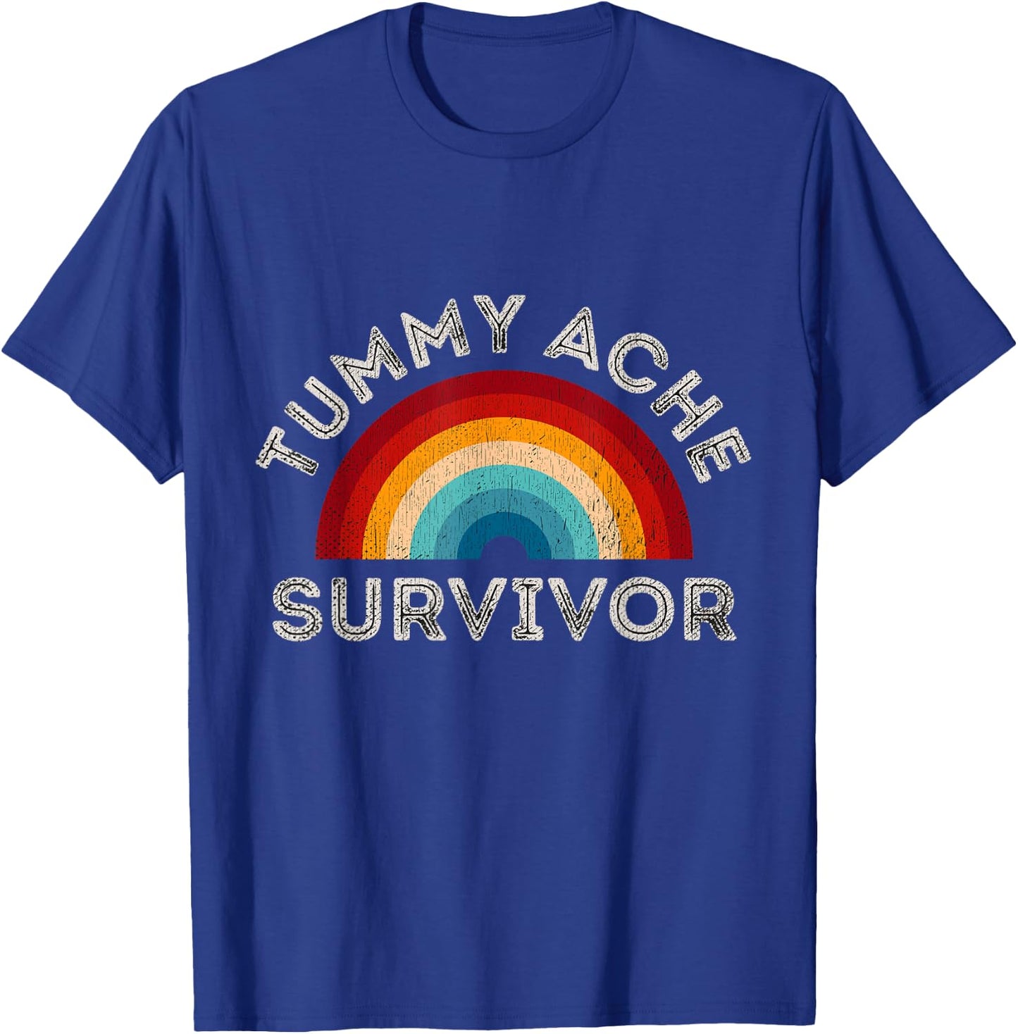 Sarcastic Pun IBS Grunge Tummy Ache Survivor Rainbow T-Shirt - T-Shirt | Royal