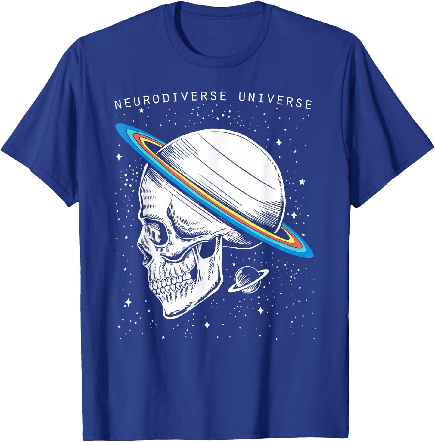 Neurodiverse Universe Skull Neurodiversity Autism Awareness T-Shirt - T-Shirt | Royal