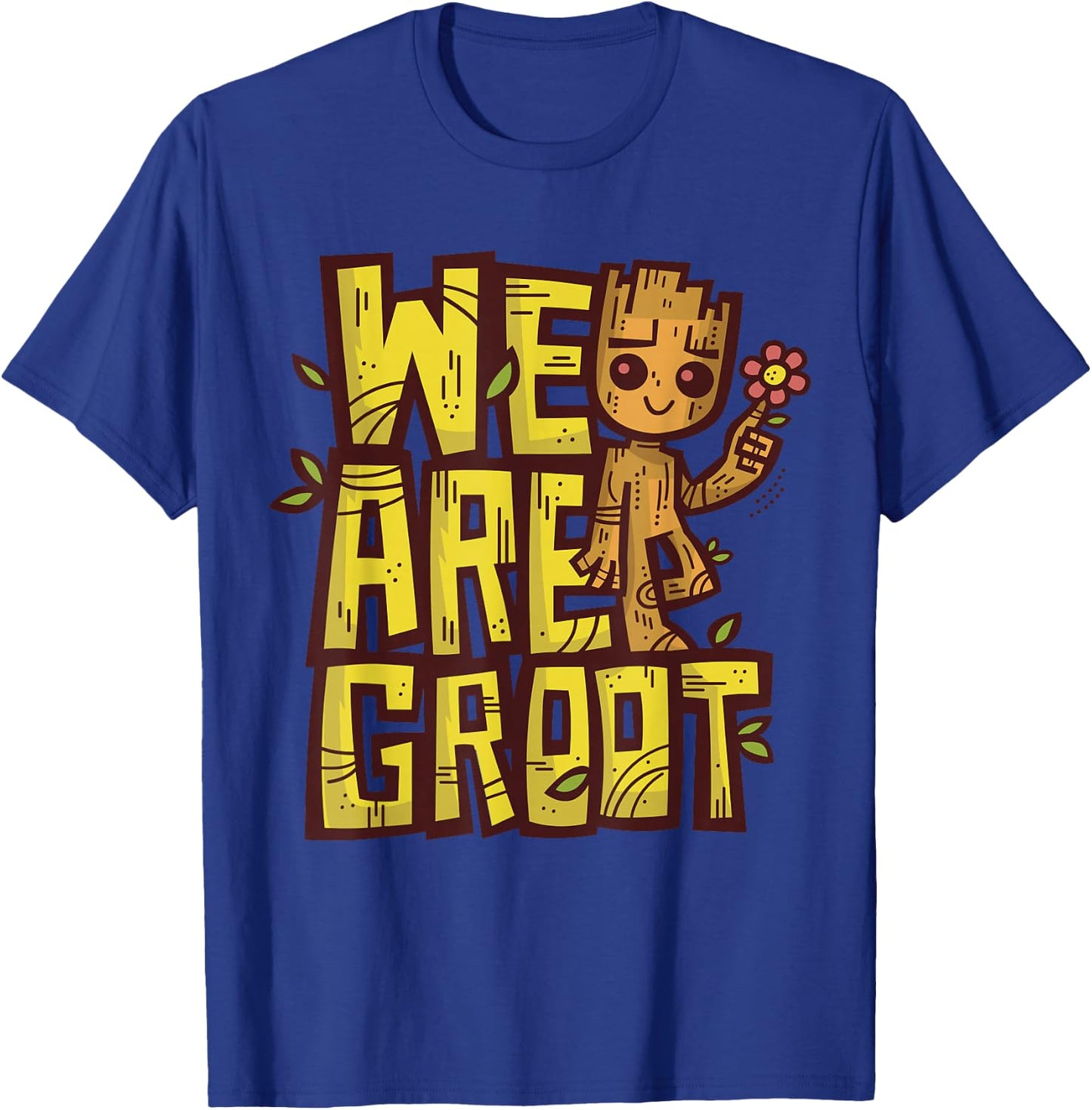 Marvel 85th Anniversary We are Groot Garden Nature Flower T-Shirt - T-Shirt | Royal