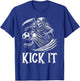 Kick It Grim Reaper Playing Soccer T-Shirt - T-Shirt | Royal