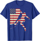 Patriotic 4th of July American USA Flag Rock Climbing T-Shirt - T-Shirt | Royal