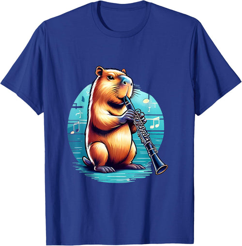 Funny Capybara Playing Clarinet Player Musician Clarinet