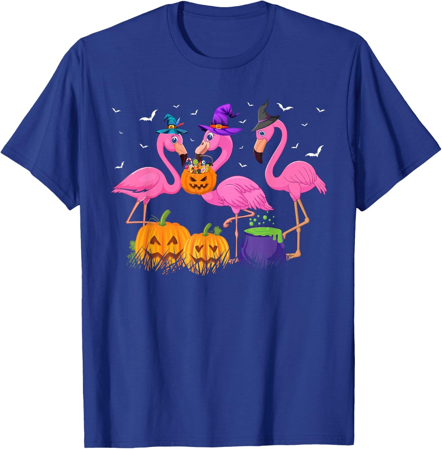 Witch Flamingos Animal Bird Flamingoween Halloween Women T-Shirt - T-Shirt | Royal