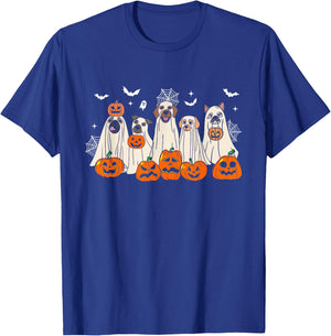 Cute Halloween Ghost Dogs Funny Dog Lovers Men Women T-Shirt - T-Shirt | Royal