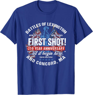 American Revolutionary War 250 Year Anniversary Souvenir T-Shirt - T-Shirt | Royal