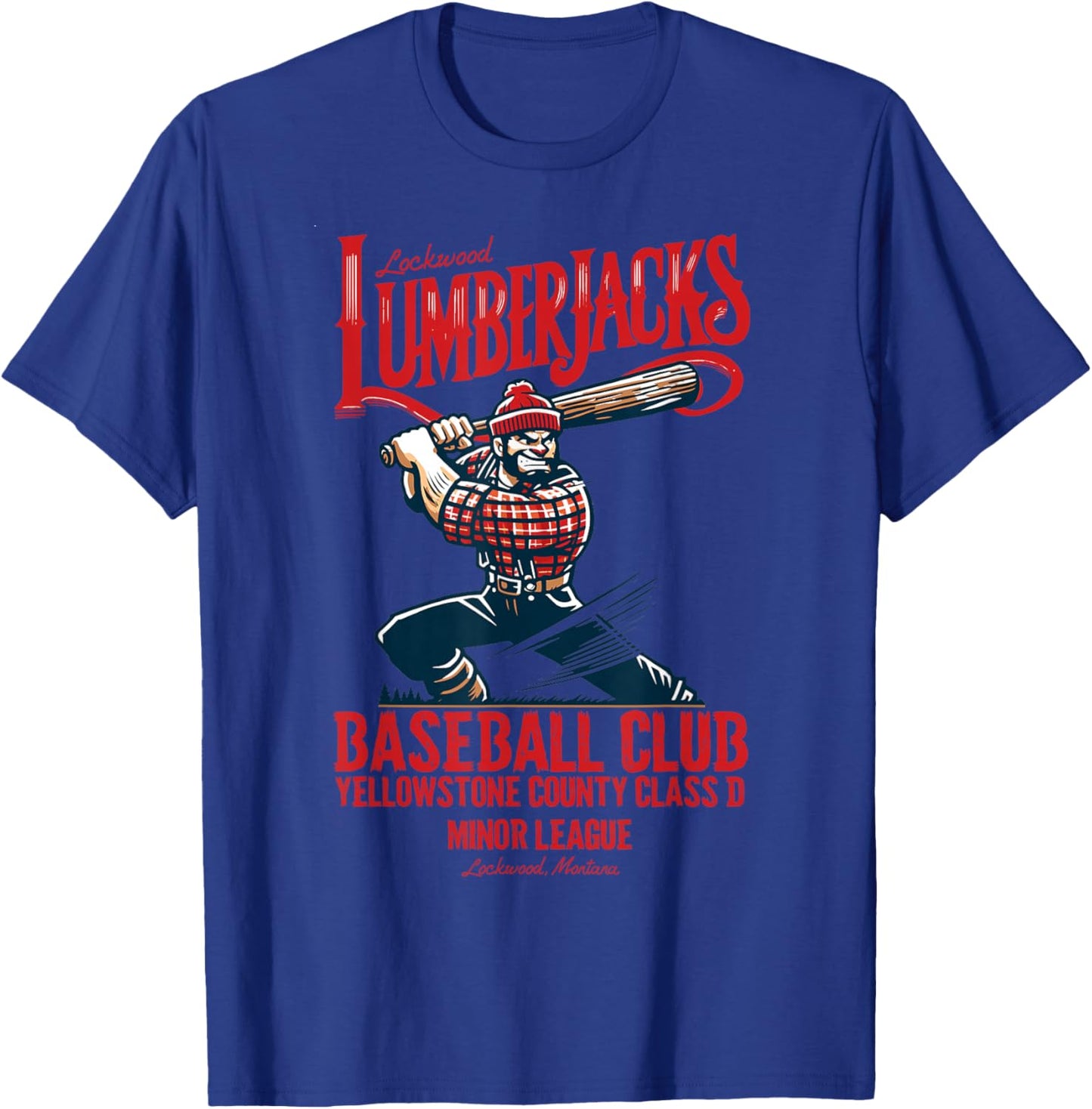 Lockwood Lumberjacks Retro Minor League Baseball Team T-Shirt - T-Shirt | Royal