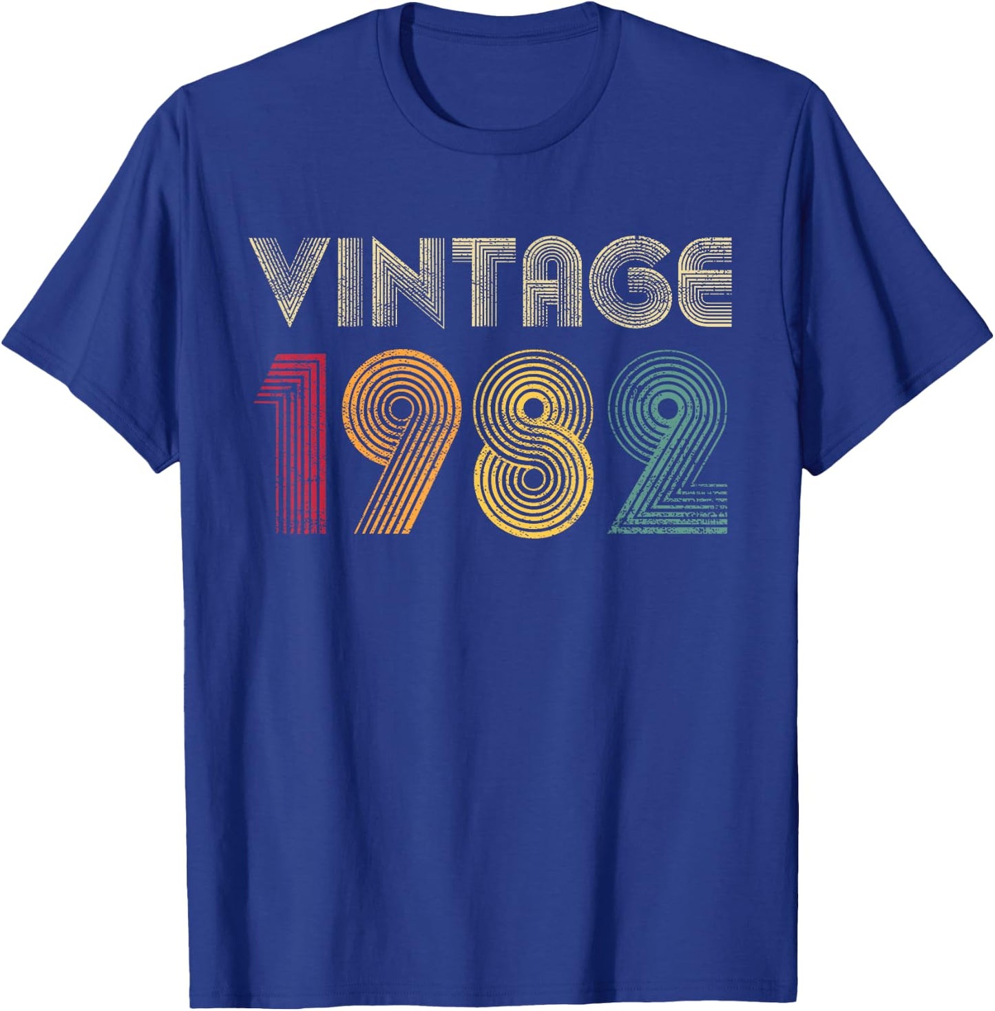 Vintage 1982 44th Birthday 44 Years Old Retro Men Women T-Shirt - T-Shirt | Royal