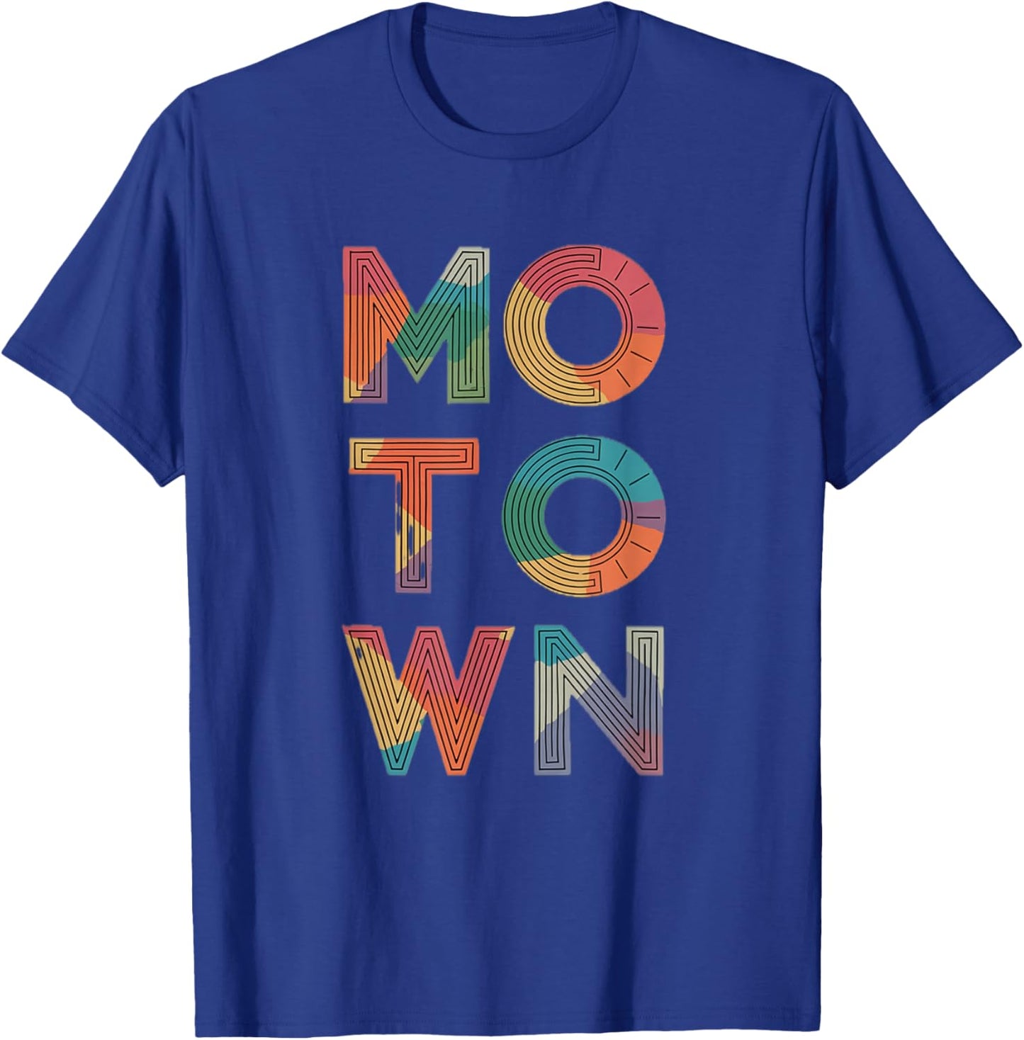 Motown Vintage Inspired Detroit Michigan Typographic Style T-Shirt - T-Shirt | Royal